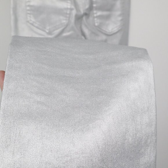 Boston Proper Metallic Pants Women 10 Silver Festive Holiday Party Night Out - Picture 11 of 16